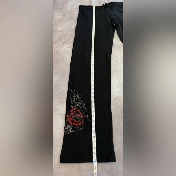 BCBG Maxazria:XL Black Hoodie and Pants Set with Red Accents 95% Cotton Pockets - Picture 15 of 16